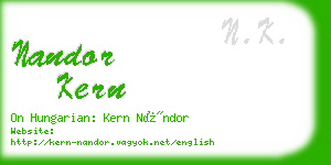 nandor kern business card